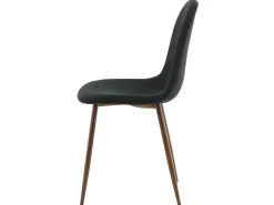 Juego de 2 sillas de comedor Polar negras y naturales con diseño moderno y tapizado suave