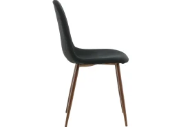 Juego de 2 sillas de comedor Polar negras y naturales con diseño moderno y tapizado suave