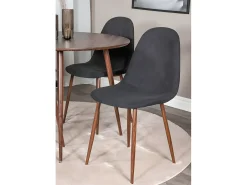 Juego de 2 sillas de comedor Polar negras y naturales con diseño moderno y tapizado suave