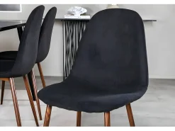 Juego de 2 sillas de comedor Polar negras y naturales con diseño moderno y tapizado suave