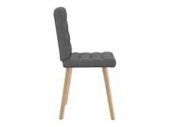 Juego de 6 sillas de comedor de tela gris oscuro
