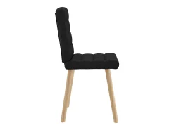 Juego de 6 sillas de comedor de tela negra