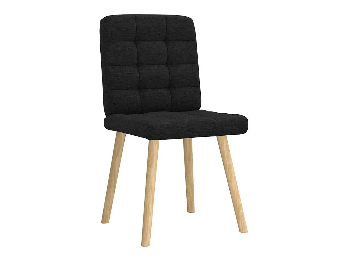 Juego de 6 sillas de comedor de tela negra