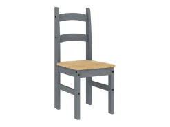 Juego de 2 Sillas de comedor madera maciza de pino gris 40x46x99 cm ES448253