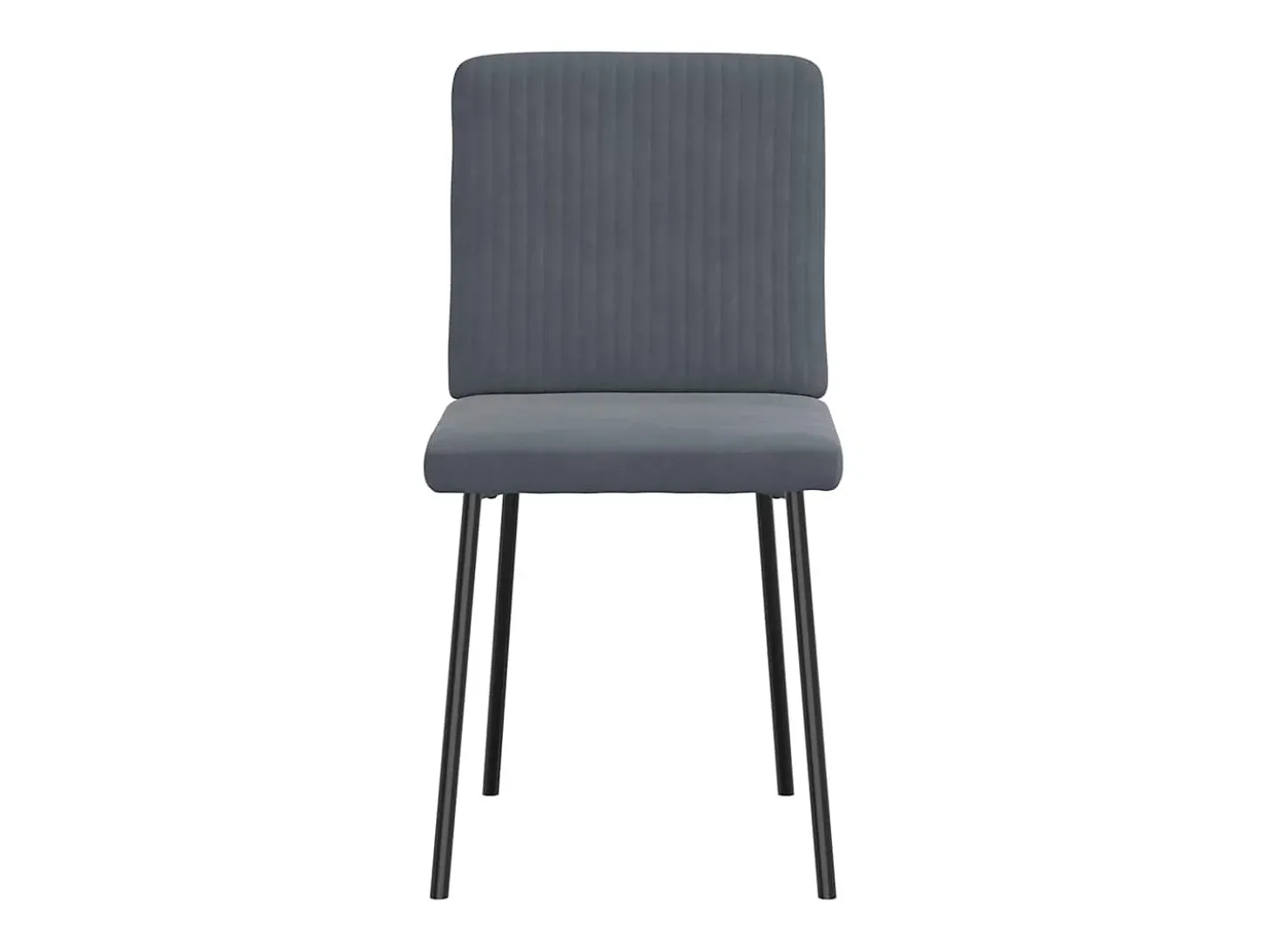 Juego de 6 sillas de comedor de terciopelo gris oscuro