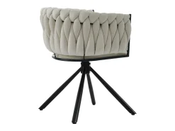 Juego de 6 sillas de comedor de terciopelo, elegante sillón giratorio para salón y dormitorio, con estructura de metal, color beige (L 62 x An 60 x Al 57 cm)