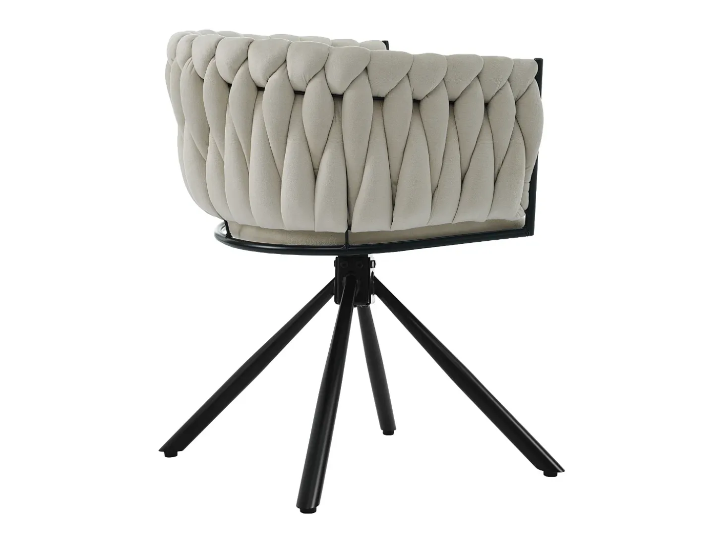Juego de 6 sillas de comedor de terciopelo, elegante sillón giratorio para salón y dormitorio, con estructura de metal, color beige (L 62 x An 60 x Al 57 cm)