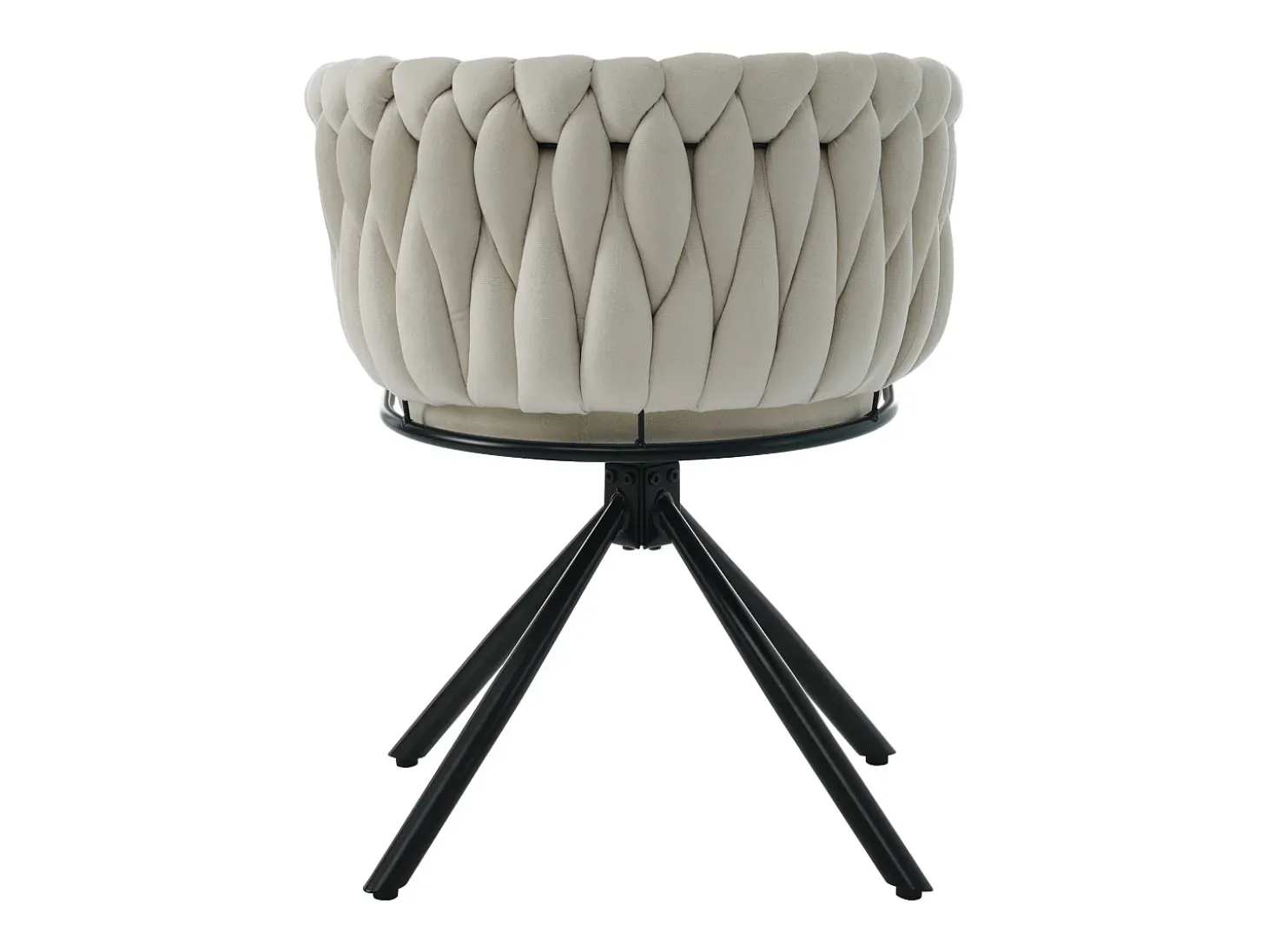 Juego de 6 sillas de comedor de terciopelo, elegante sillón giratorio para salón y dormitorio, con estructura de metal, color beige (L 62 x An 60 x Al 57 cm)