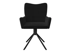 Juego de 2 sillas de comedor giratorias de terciopelo negro