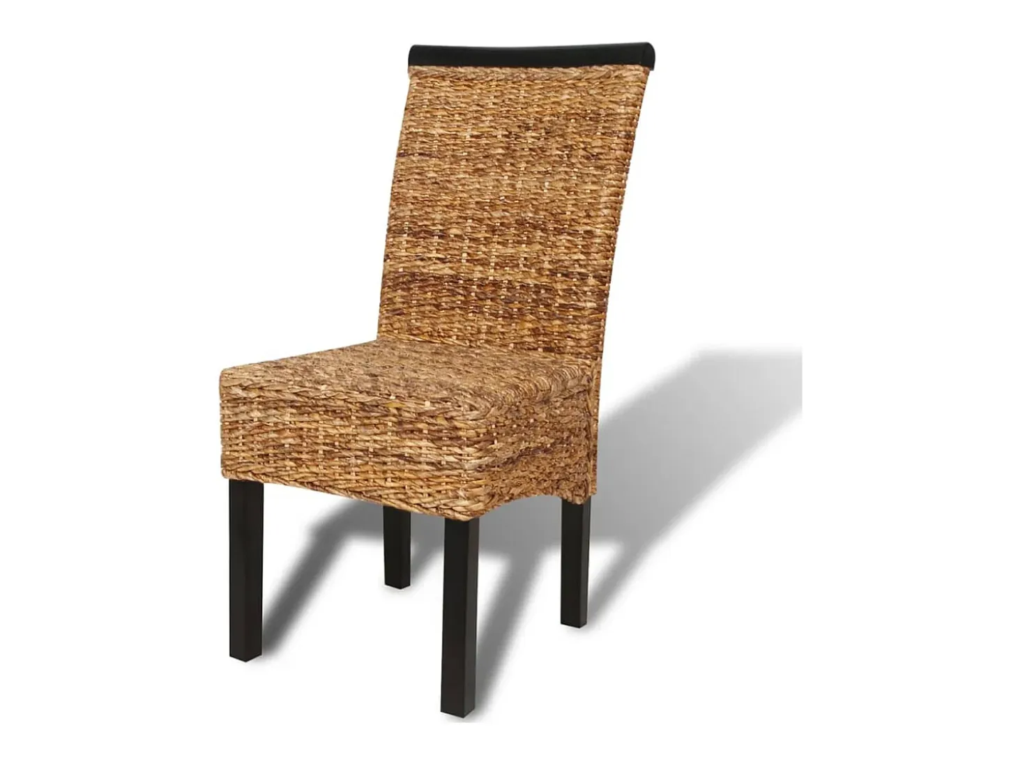 Juego de 2 sillas de comedor de madera maciza de mango y abacá