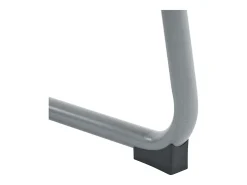 Juego de 2 sillas de comedor - cuero gris - silla con reposabrazos y respaldo - patas de acero arqueadas