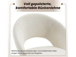 Juego de 2 sillas de comedor - 59 x 59 x 77,5 cm - para comedores/salones/cafeterías - Estilo moderno - terciopelo - beige