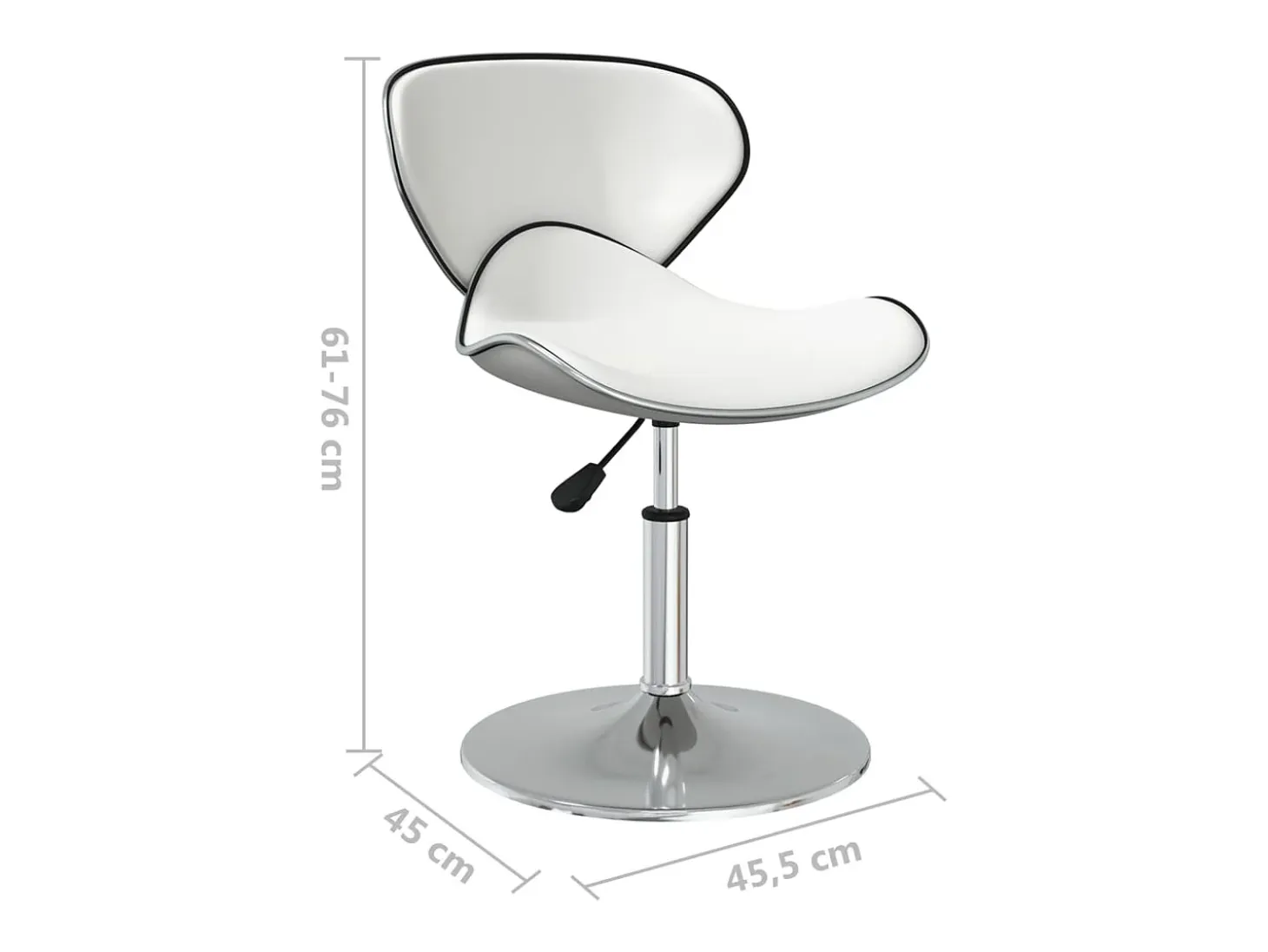 Juego de 2 sillas de comedor de piel sintética blanca