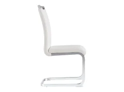 Juego de 4 sillas de comedor - estructura metálica y tapicería de polipiel - PU blanco