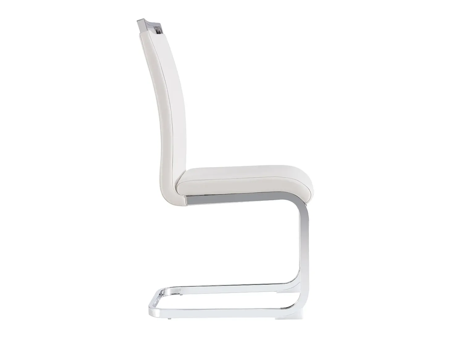 Juego de 4 sillas de comedor - estructura metálica y tapicería de polipiel - PU blanco
