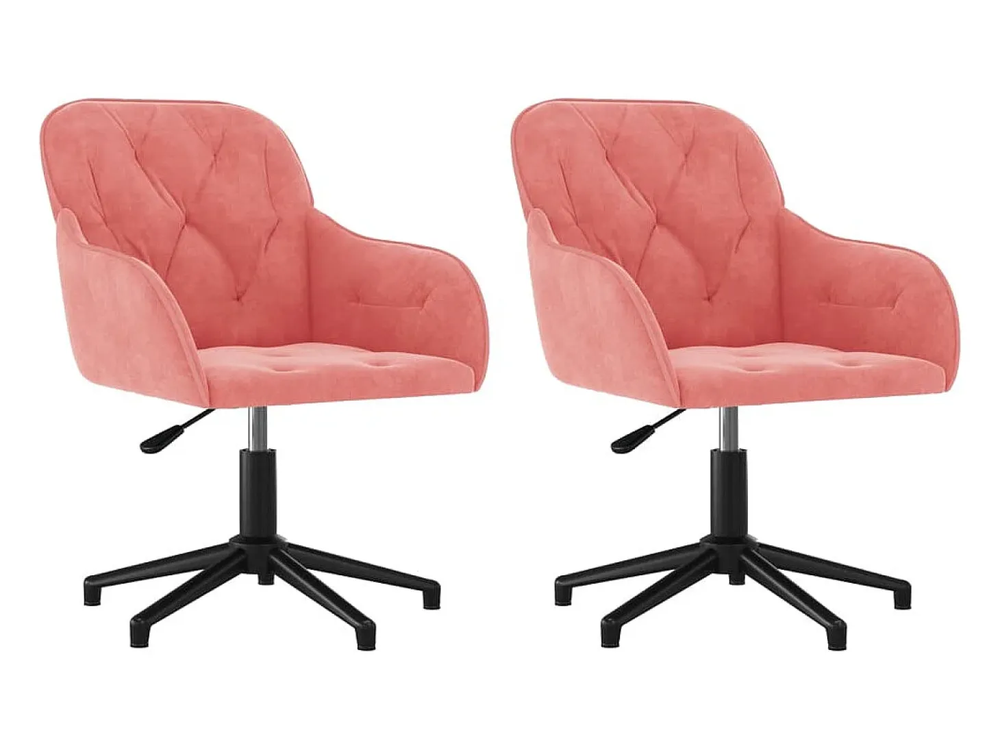 Juego de 2 Sillas de comedor giratorias terciopelo rosa ES471275