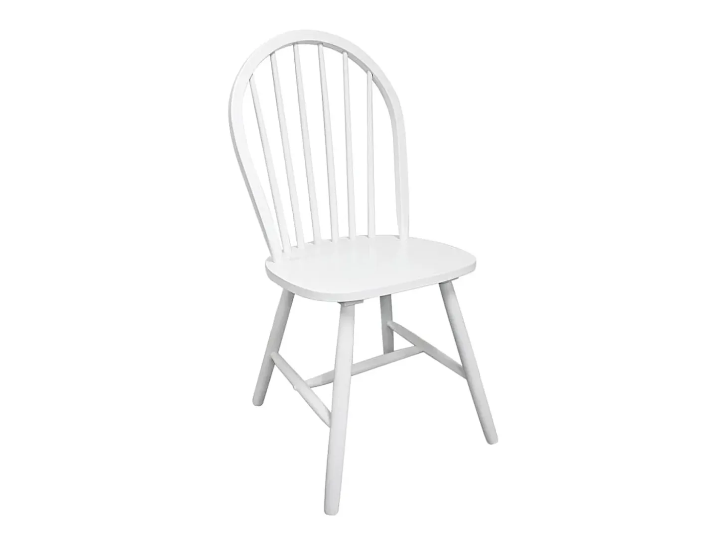 Juego de 4 Sillas de comedor madera maciza de caucho blanco ES624137