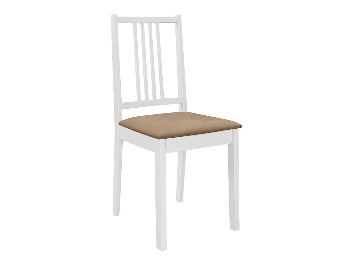 Juego de 6 Sillas de comedor con cojines de madera maciza blanca ES903677