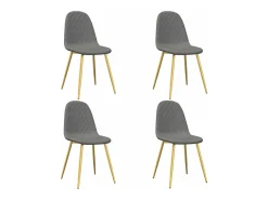 Juego de 4 Sillas de comedor terciopelo gris claro ES789648