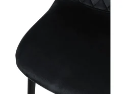 Juego de 4 sillas de comedor tapizadas en terciopelo negro con patas de metal incl. material de montaje ML-Design
