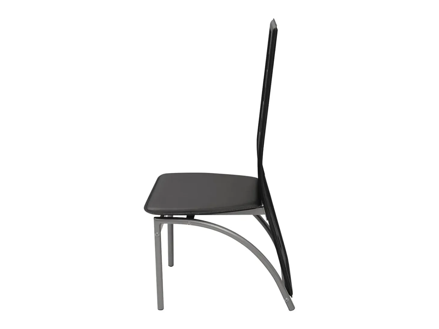 Juego de 4 sillas de comedor de piel sintética negra