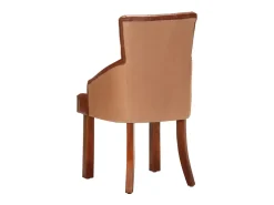 Juego de 2 sillas de comedor de piel de cabra auténtica marrón