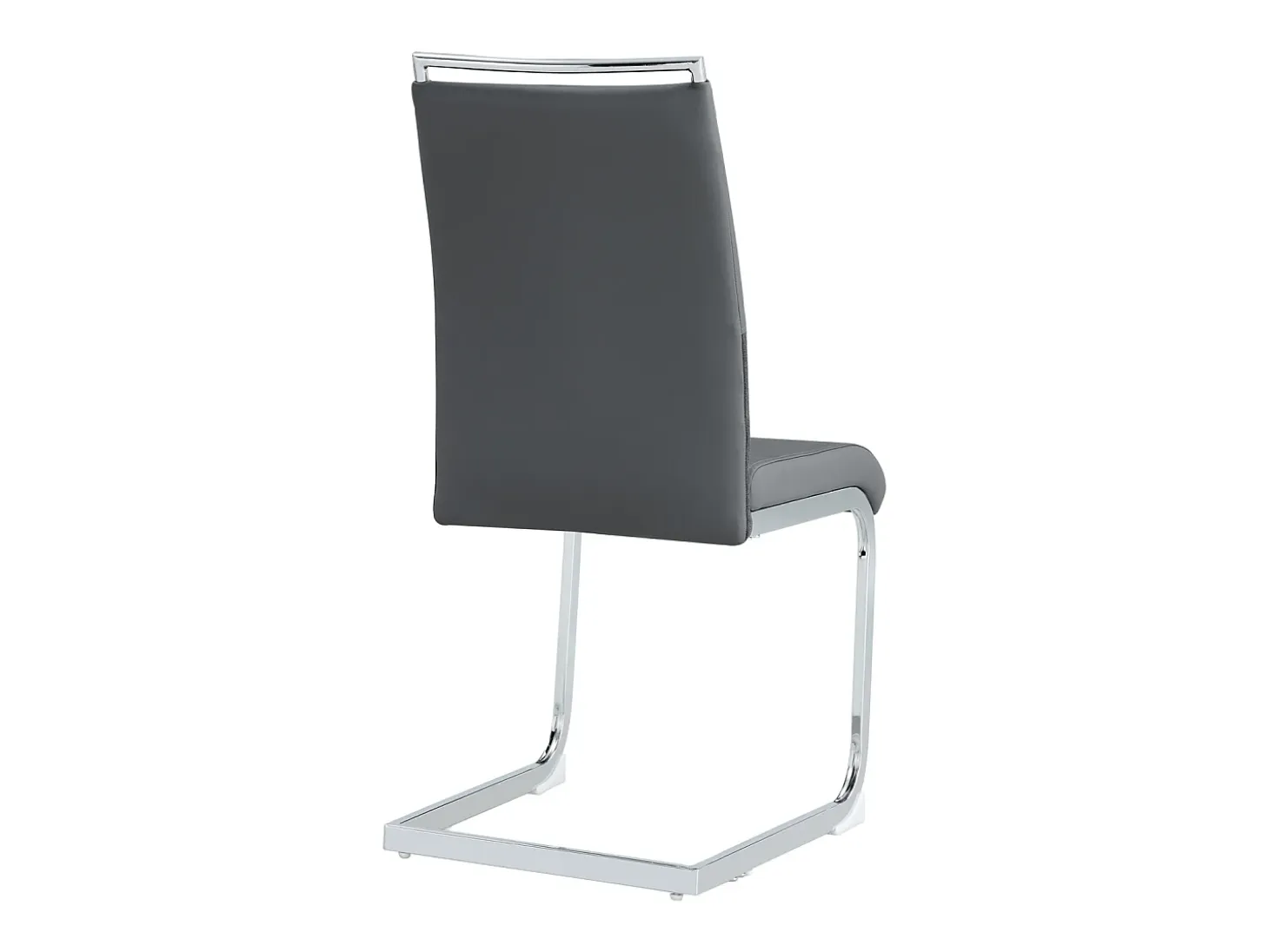 Juego de 6 sillas de comedor modernas, respaldo de piel sintética y lino, respaldo alto tapizado, diseño de rayas horizontales, color gris.
