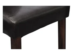 Juego de 2 sillas de comedor de piel sintética marrón