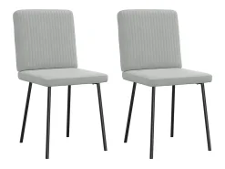 Juego de 2 sillas de comedor en terciopelo gris claro