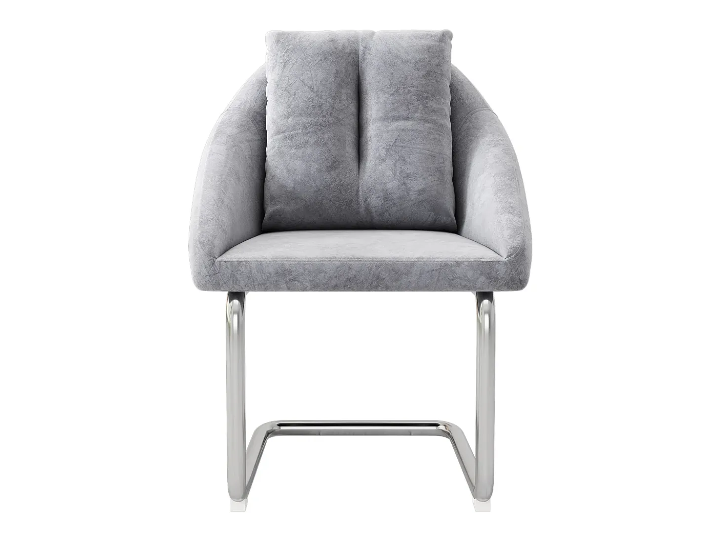 Juego de 4 sillas de comedor - terciopelo gris - Sillas con respaldo acolchado y patas arqueadas plateadas