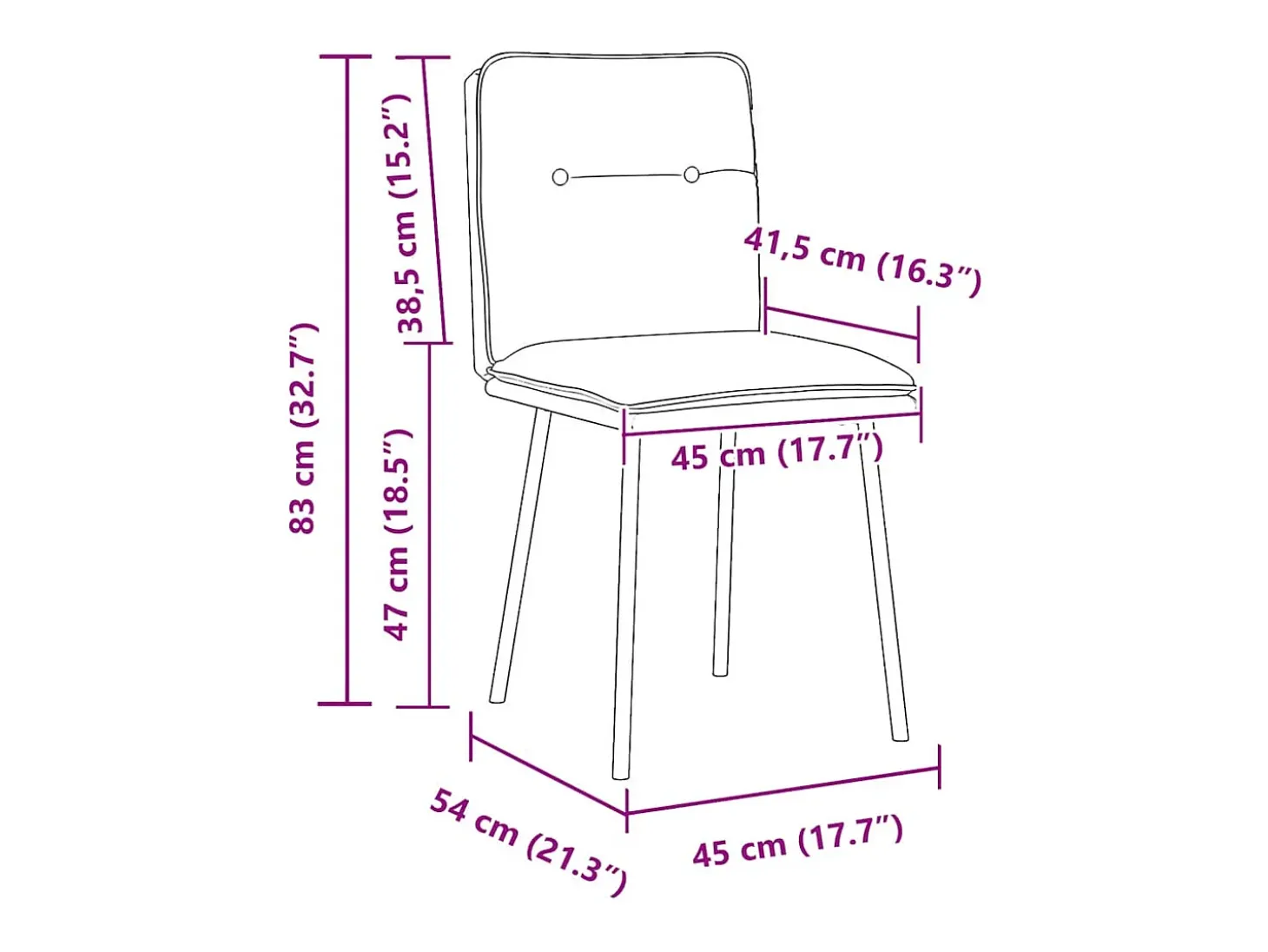 Juego de 4 sillas de comedor de terciopelo verde oscuro