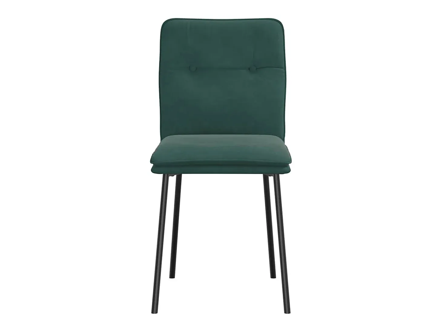Juego de 4 sillas de comedor de terciopelo verde oscuro