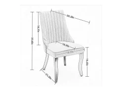 Juego de 2 sillas de comedor - Sillas con patas curvas de madera maciza y respaldo tapizado - chenilla gris