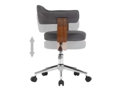 Juego de 2 Sillas de comedor girartorias madera curvada y tela gris ES130290
