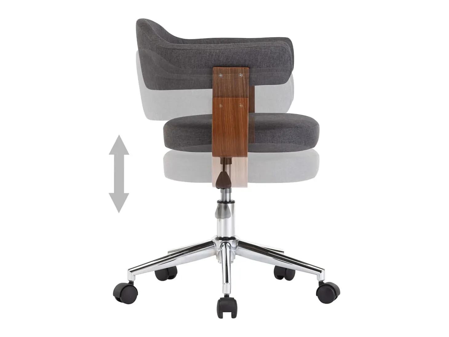 Juego de 2 Sillas de comedor girartorias madera curvada y tela gris ES130290