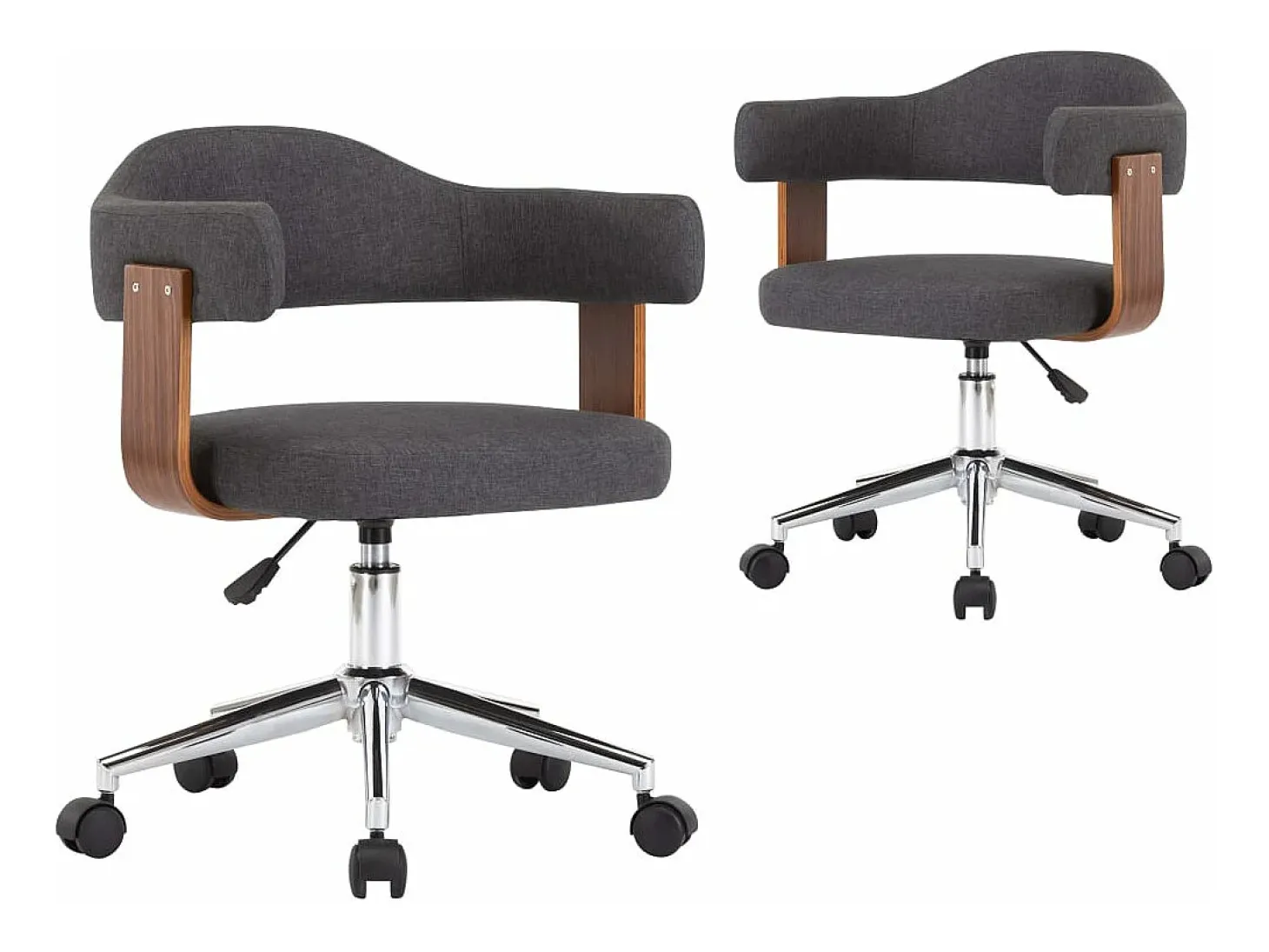 Juego de 2 Sillas de comedor girartorias madera curvada y tela gris ES130290