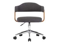 Juego de 2 Sillas de comedor girartorias madera curvada y tela gris ES130290