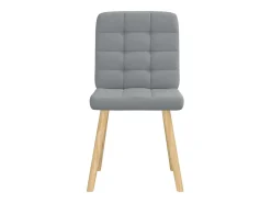 Juego de 2 sillas de comedor de tela gris claro