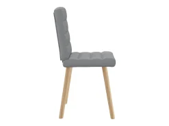 Juego de 2 sillas de comedor de tela gris claro