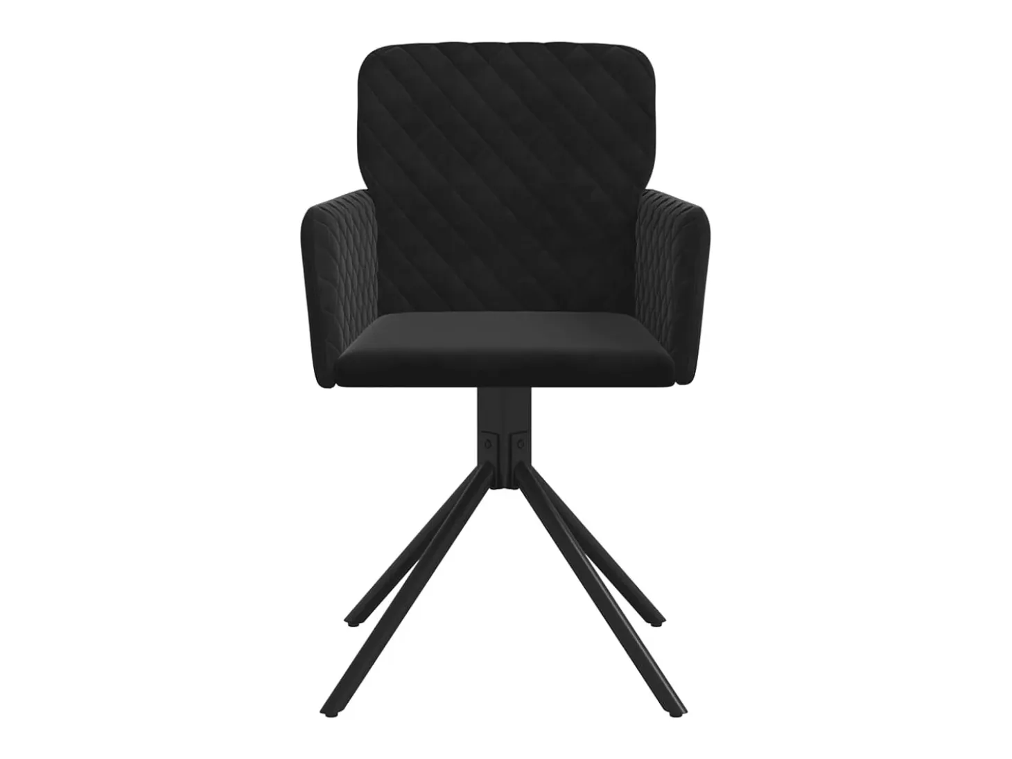 Juego de 2 sillas de comedor giratorias de terciopelo negro