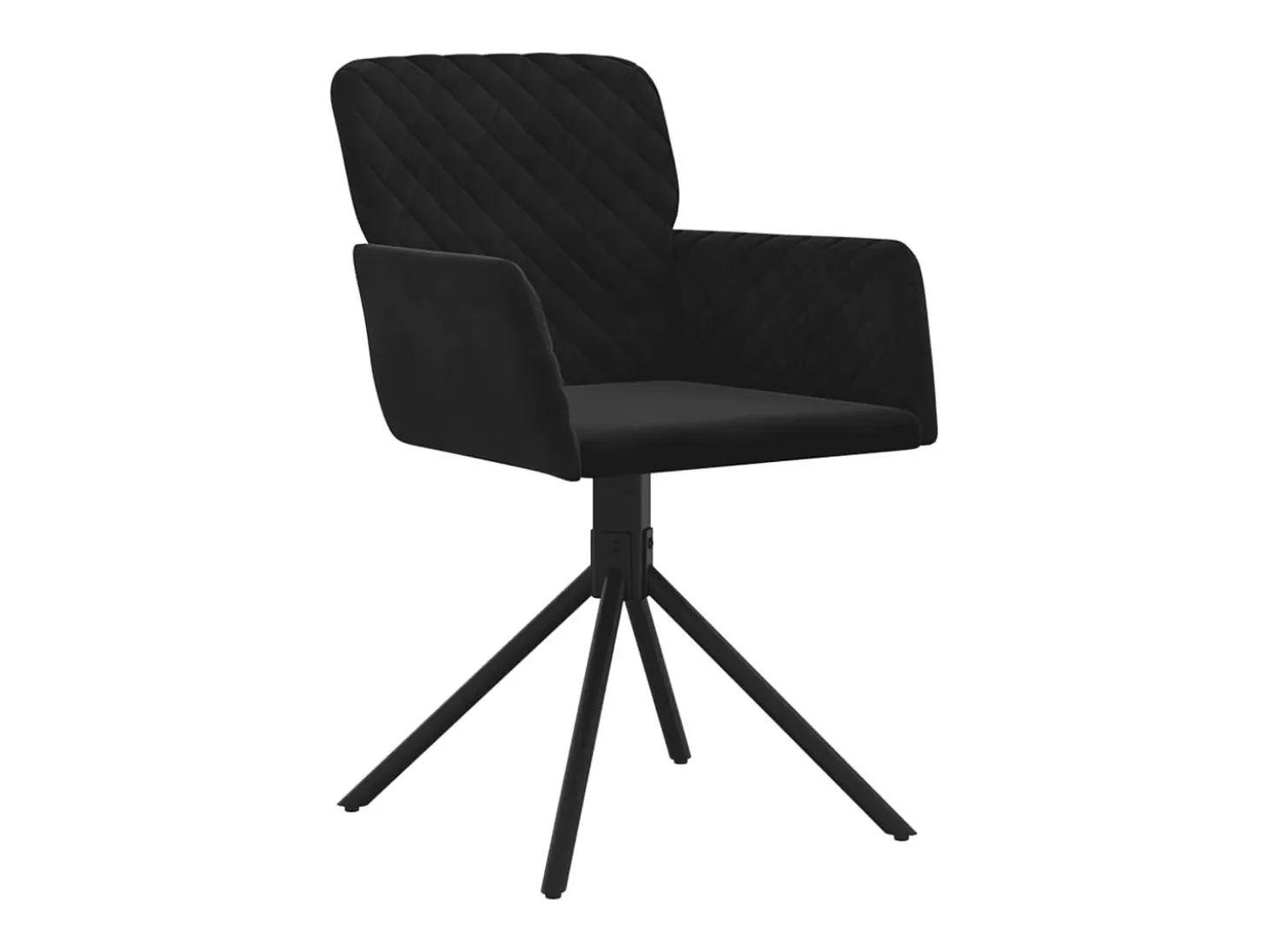 Juego de 2 sillas de comedor giratorias de terciopelo negro