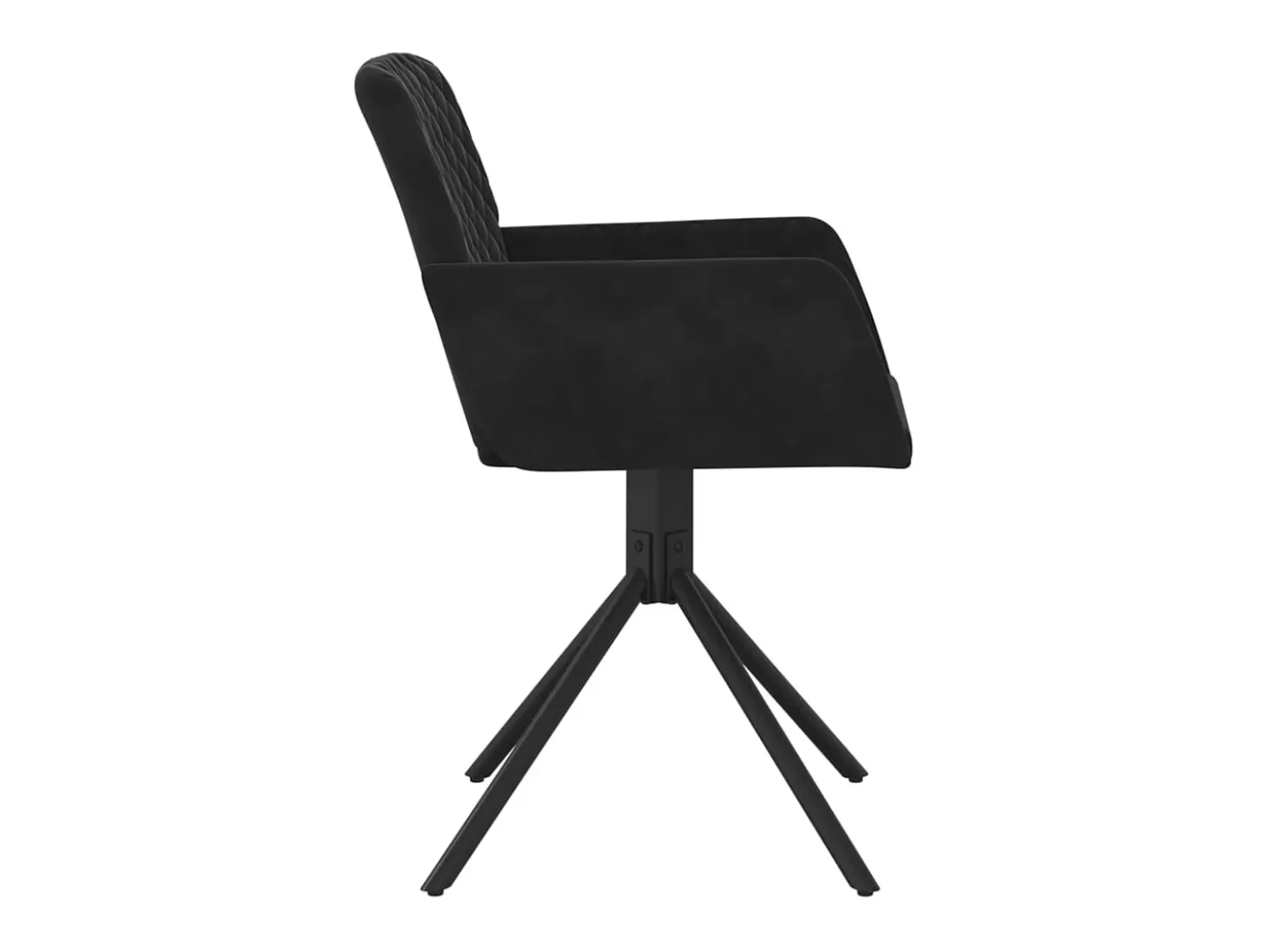 Juego de 2 sillas de comedor giratorias de terciopelo negro