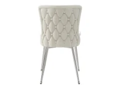 Juego de 2 sillas de comedor en terciopelo beige con respaldo tapizado y patas plateadas, para sala y dormitorio
