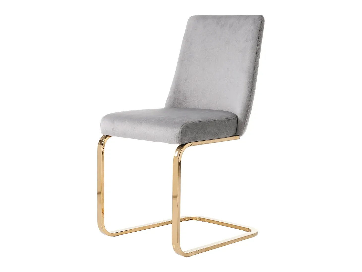 Juego de 6 sillas de comedor de terciopelo, diseño de lujo, respaldo de diamante, patas de metal dorado, gris (47 x 47 x 90 cm)