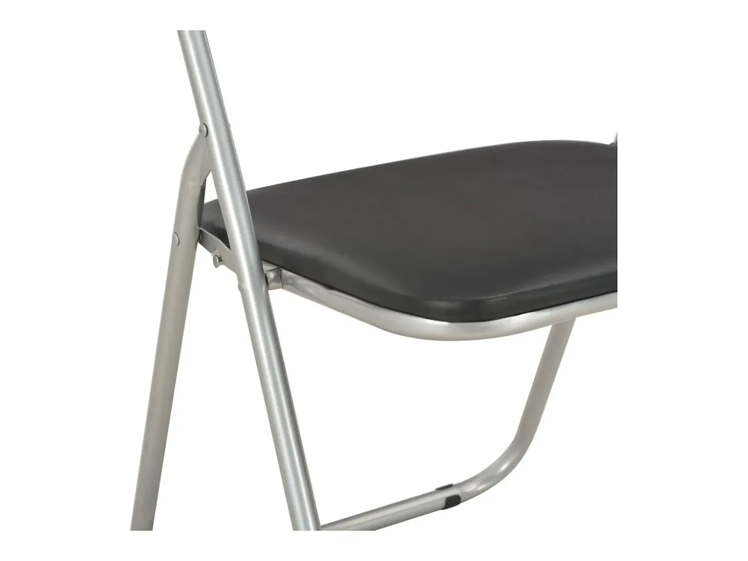 Juego de 2 sillas de comedor plegables de piel sintética negra