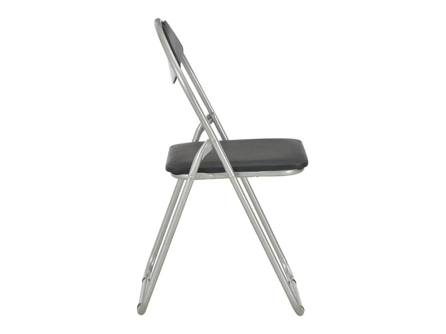 Juego de 2 sillas de comedor plegables de piel sintética negra