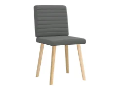 Juego de 2 sillas de comedor de tela gris oscuro