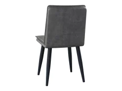 Juego de 6 sillas de comedor, PU gris, con asientos acolchados de doble capa - para comedores y salas de estar