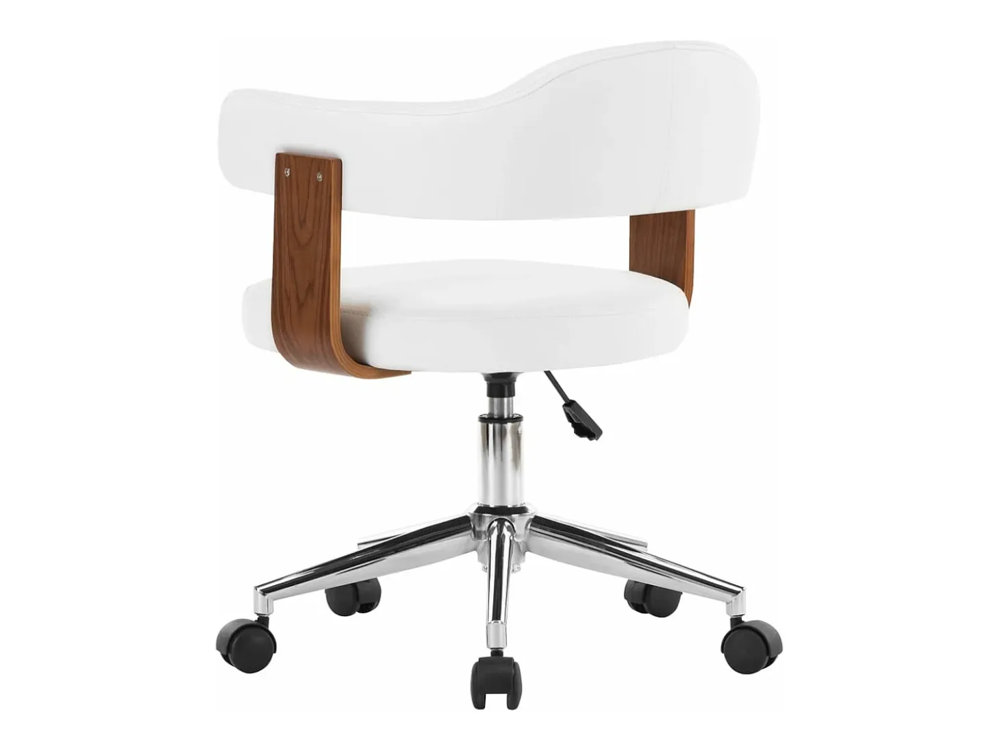 Juego de 2 Sillas de comedor giratorias madera curvada cuero blanco ES694072