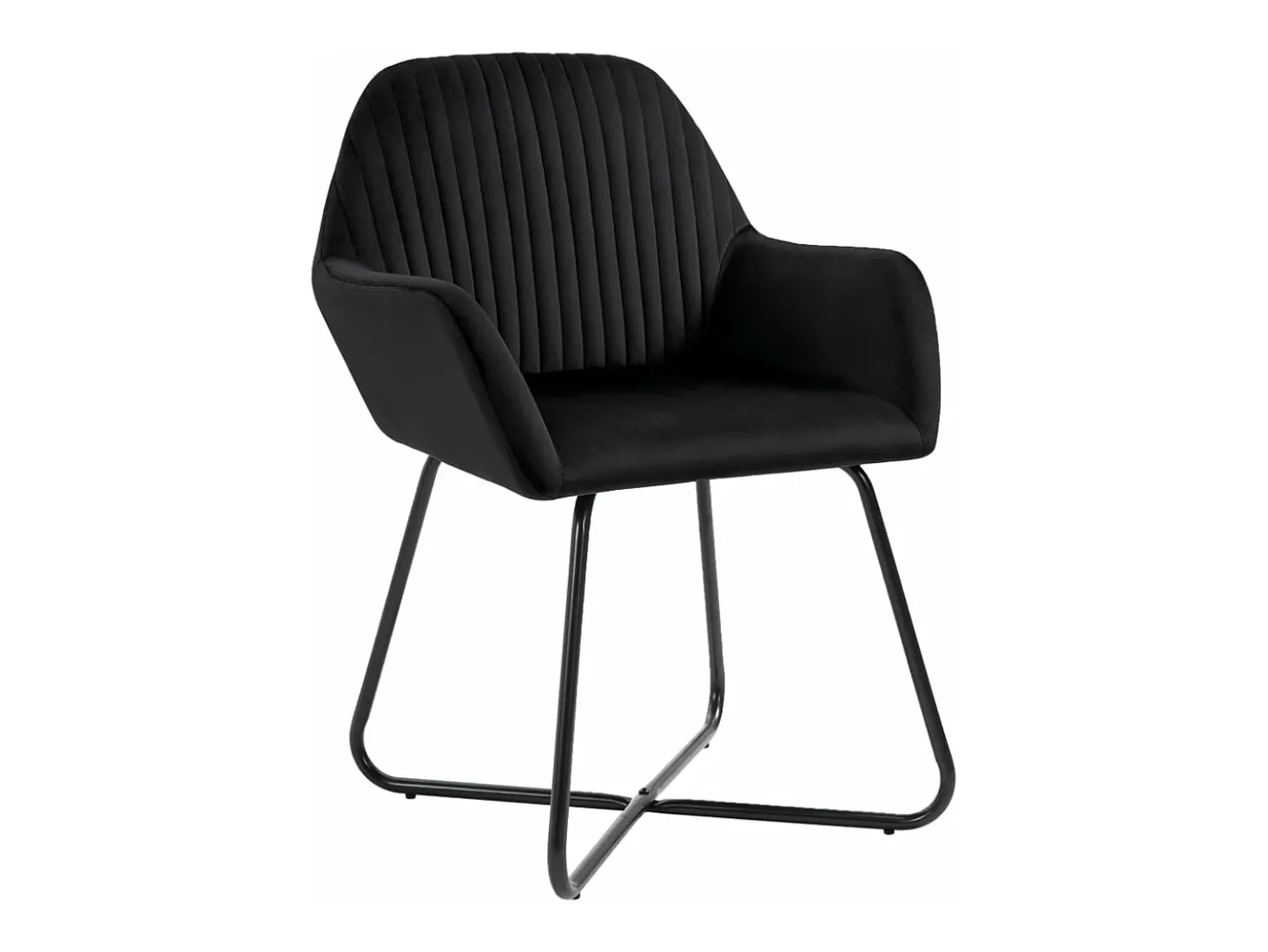 Juego de 2 Sillas de comedor terciopelo negro ES130925